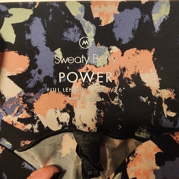 Sweaty Betty Power full length leggings size med pink texture camo print 26in - Picture 2 of 7